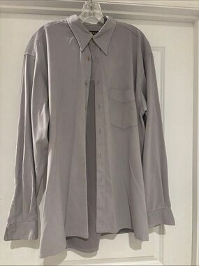 Bachrach Light Gray Long-Sleeve Button-Down Shirt